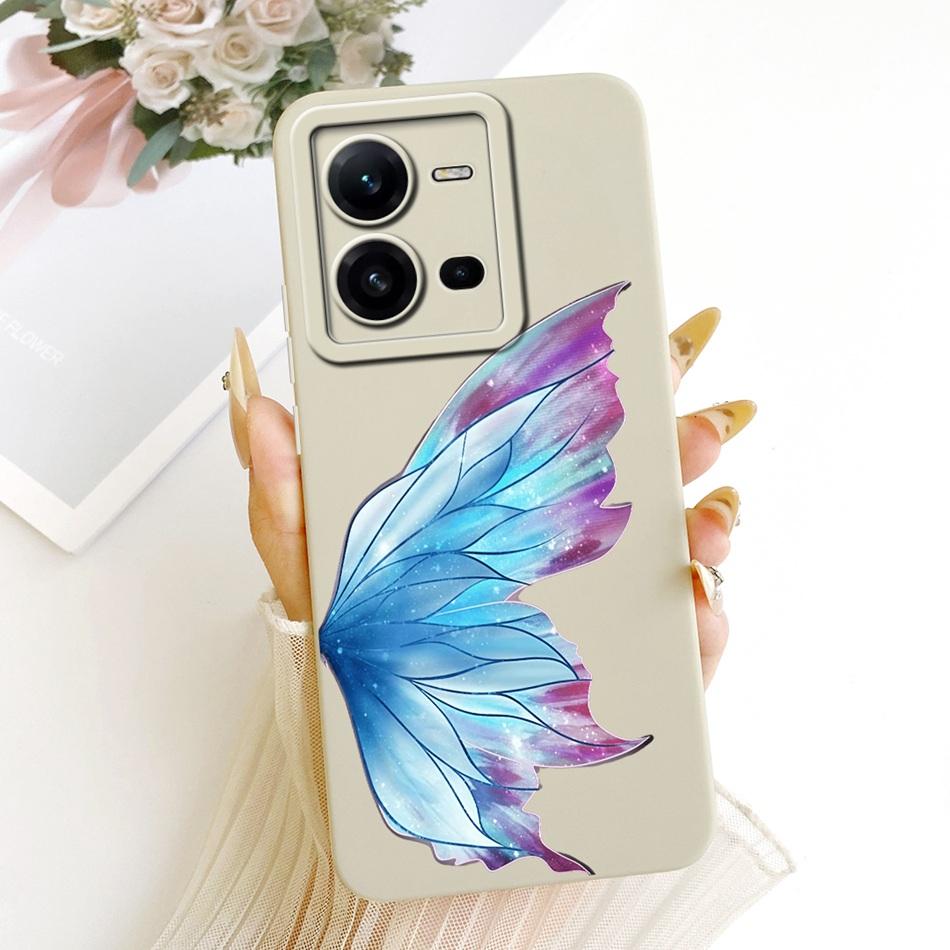 For Vivo V25 V25e 4G Cute Cat Flower Cartoon Phone Case For Vivo V25 V 25 25E V2201 V2202 Shockproof Soft Silicone Covers Bumper