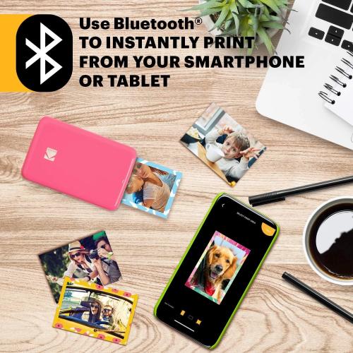 Kodak STEP Instant Mobile Photo Printer Colour ZINK 2x3'' 1 Ppm, Bluetooth, Pink