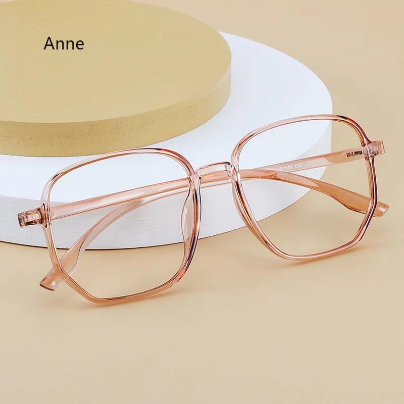New Fashion Simplicity Big Square Frame Anti Blue Light Glasses Transparent Plain Spectacles Women Men Computer Glases