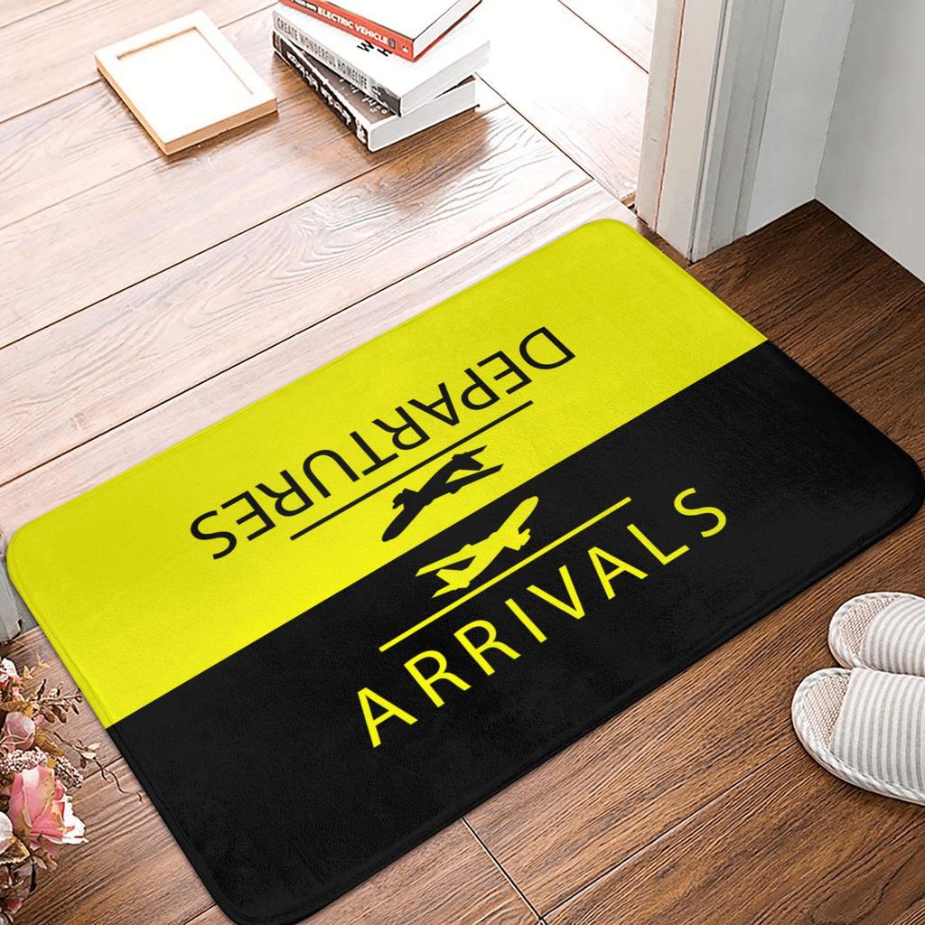 Aviation Departures Arrivals Doormat Anti-Slip Bath Kitchen Mat Bedroom Balcony Floor Door Entrance Carpet Rug