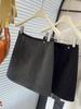French High-End A-Line Black Sequin Wool Blend Bodycon Skirt for Women - Autumn/Winter