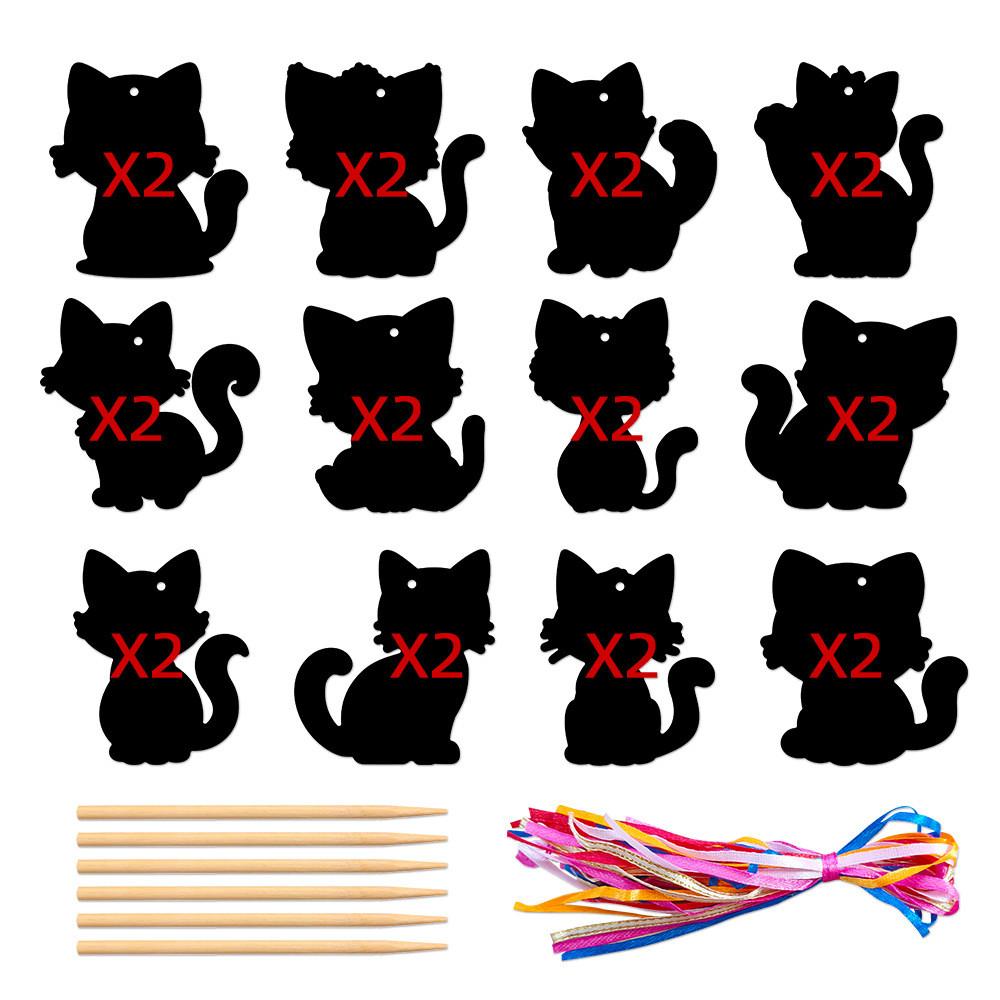 Diy Scratch Cat Card Party Decor With Colorful Hanging For Celebration Birthday