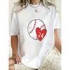Oversized T Shirt Black Baseball Heart 24 Print Casual Wear For Women Summer Fashion Street Style Outfit