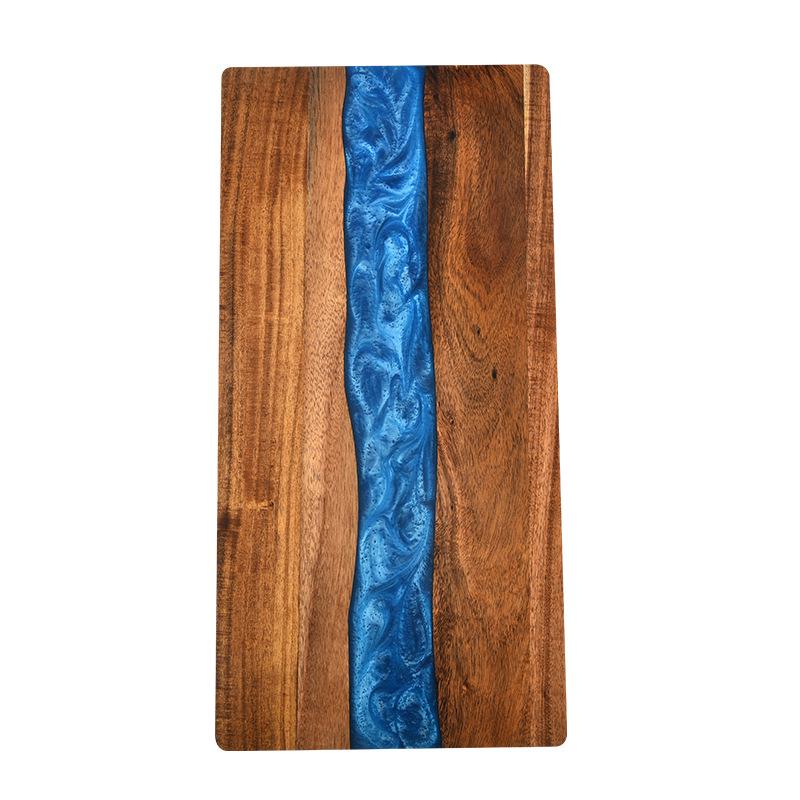 Cross-River Acacia Wood Resin Cutting Board - Rectangular Cheese & Steak Chopping Board Square