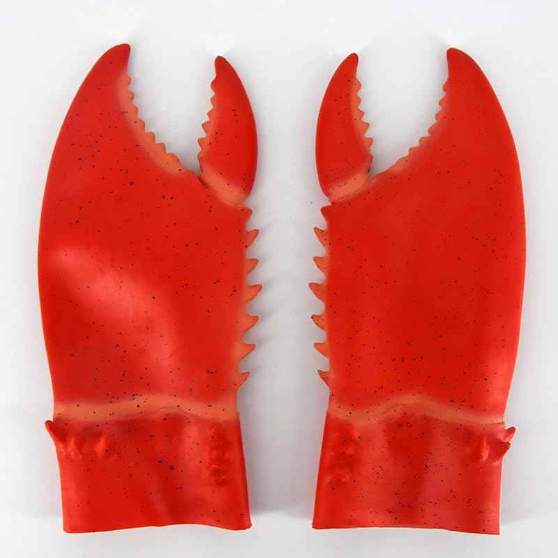 Krabbenklauen-Handschuhe, Krabbenhände, Krabbenklauen-Handschuhe, Rote Latex-Handschuhe, Streiche, Witze, Mutprobe, Große Hummer-Handschuhe, Lustige Latex-Handschuhe, Skorpion