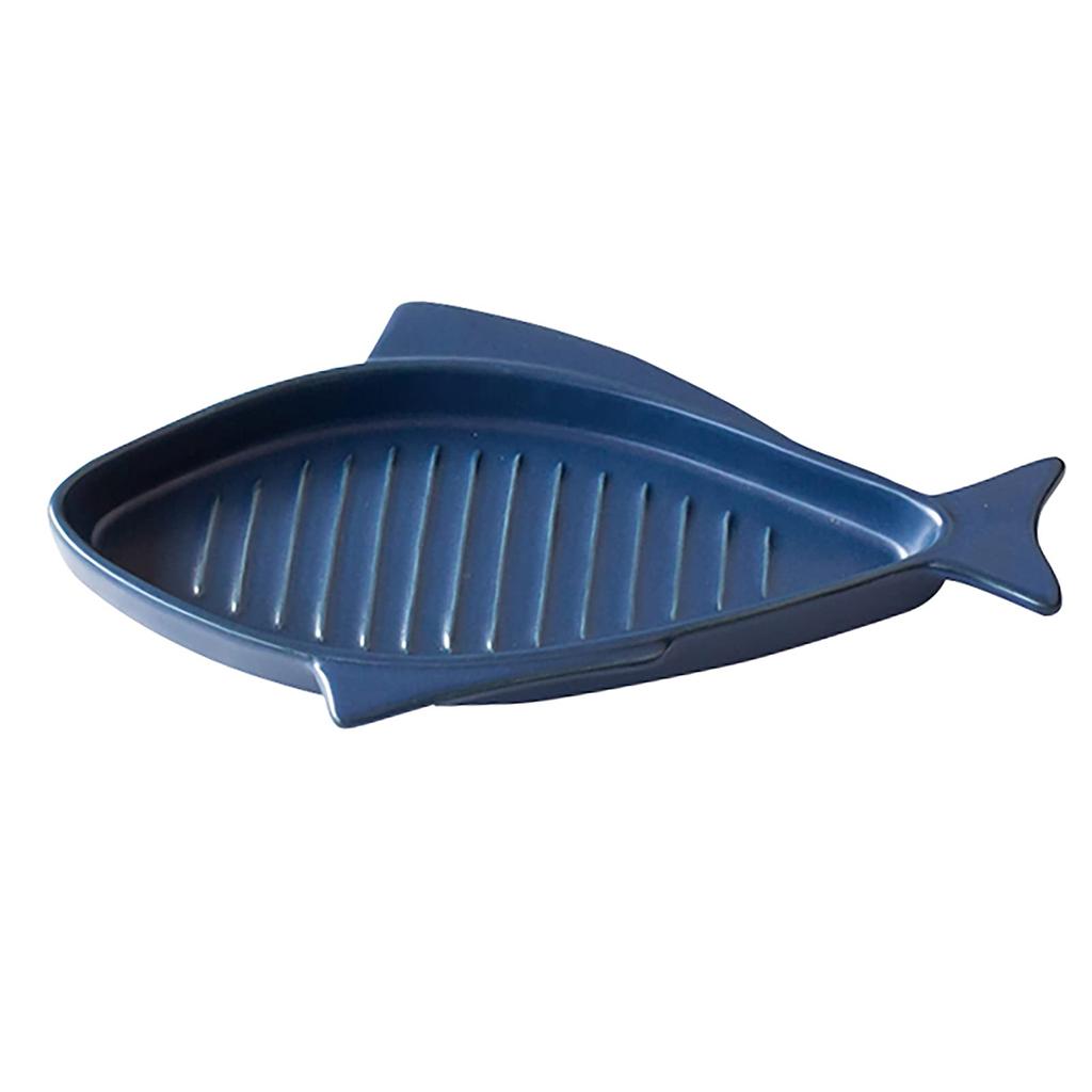 Saji Touki Banko Ware Grill Plate, Heat-Resistant Dish, Oven Safe, Approx. 28 x 16 cm, Fish Griller, Dark Blue, Made in Japan, 10-814