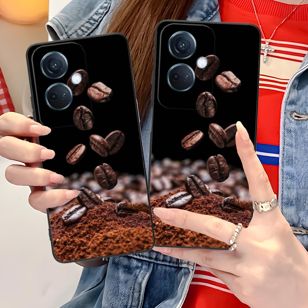 Coffee Beans Matte TPU Mobile Phone Case for OPPO Reno 14 13 12 11 10 9 8 7 6 5 F T Pro 5G Colorful Printing Cover