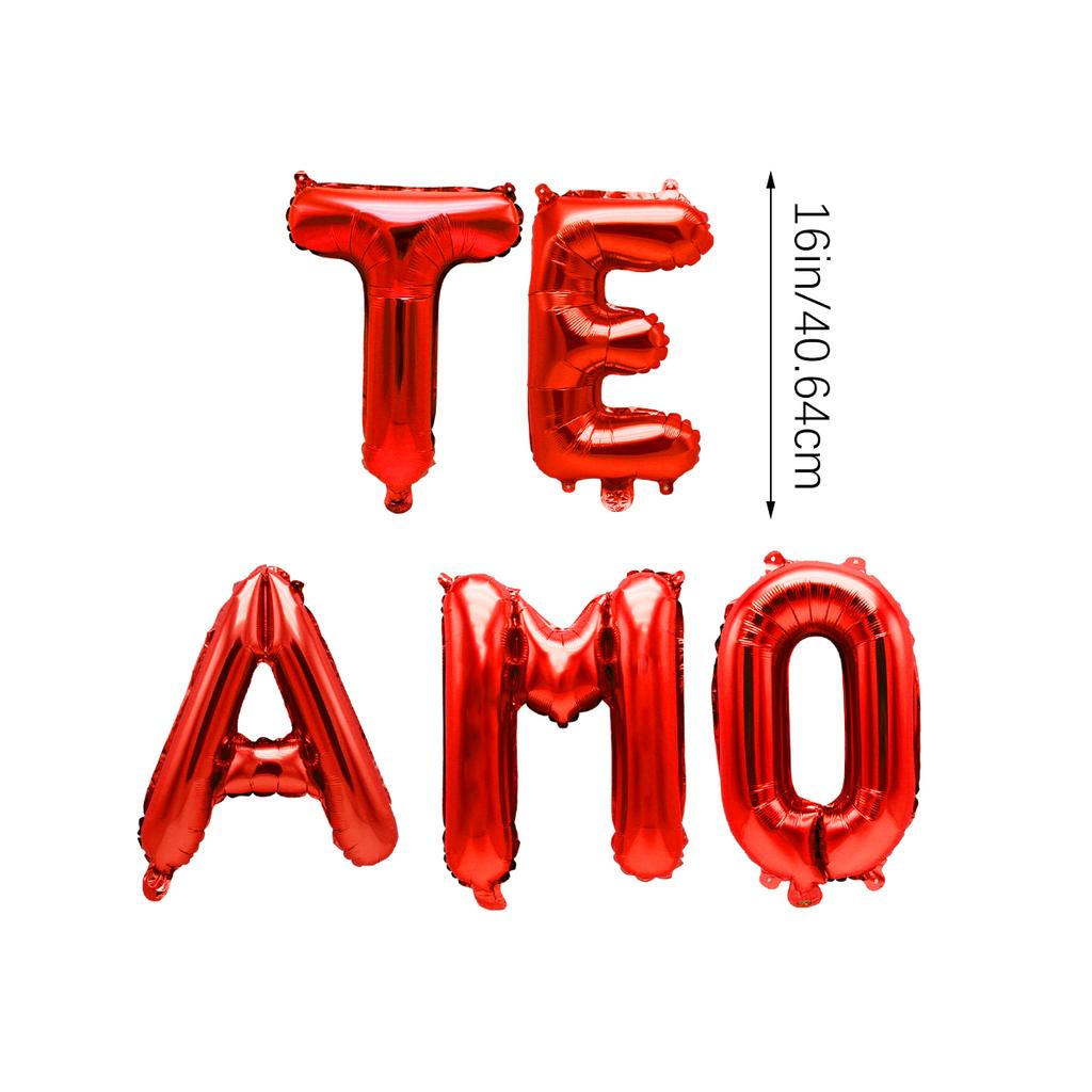 Spanish I love you lettering banner balloon, for Valentine's Day party, proposal, confession, Valentine's Day anniversary