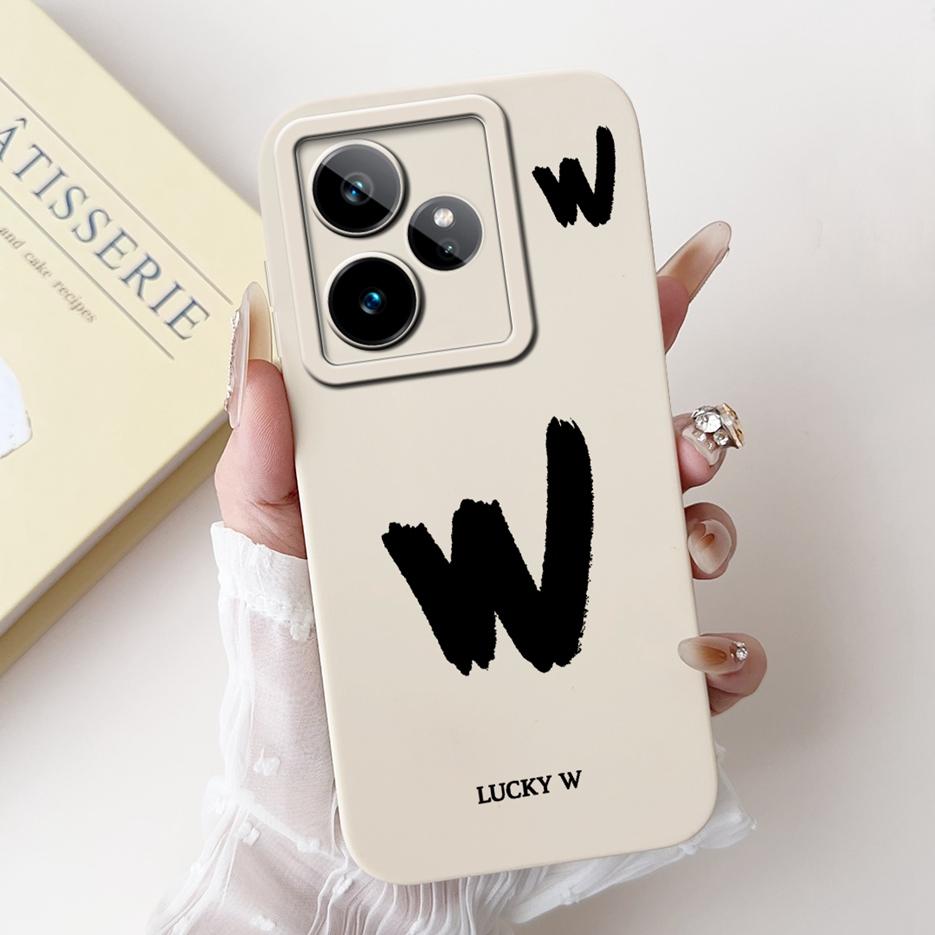 For Realme GT7 5G Case RMX5061 Cute Lucky Letters Cover Soft TPU Matte Phone Case For Realme GT 7 Pro GT7 T 7T GT7T Fundas Coque