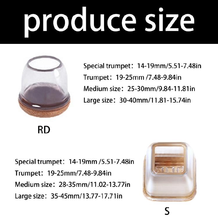 8Pcs Round Chair Leg Protector Felt Pad Chair Leg Cover Rubber Feet Protector Pad for Hardwood Floor Furniture Pad