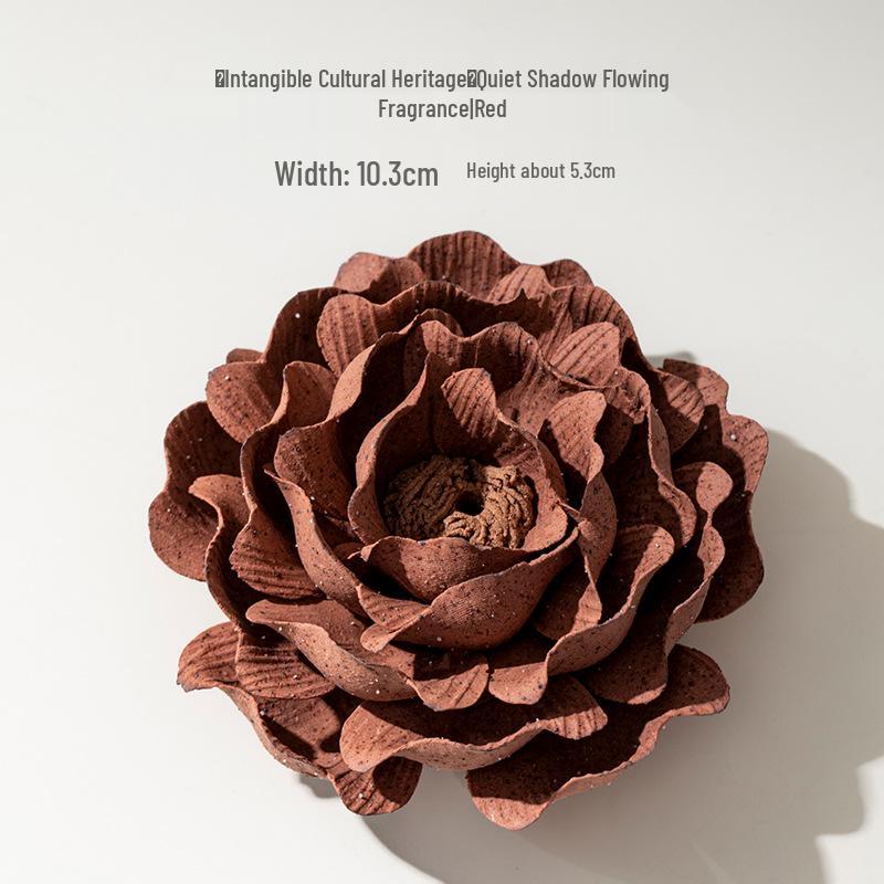 Xichun Hand-Pinched Ceramic Flower Incense Holder | Creative Home Decor Gift