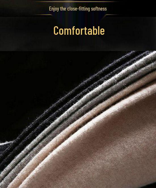 Ordos City Unisex Pure Cashmere Pants - Thick High Waist for Men, Thin Slimming Base for Women