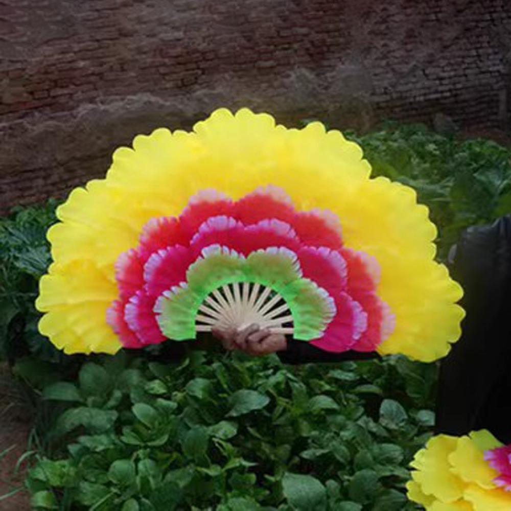 

36 см ручной веер, сложенный пополам, декоративные веера, переносной танцевальный веер, декоративное ремесло D-Right hand