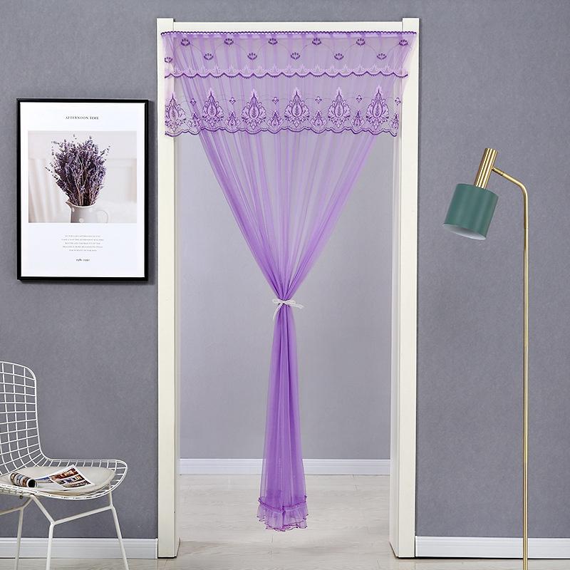 Rural Door Curtain Household Lace Anti-mosquito and Fly Bedroom Double-layer Screen Curtain No punch-free partition