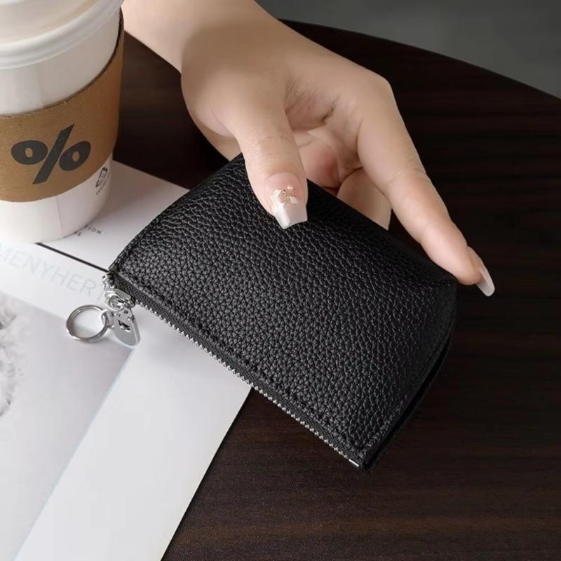 Color-Blocked Heart-Shaped Keychain Wallet Pu Mini Coin Purse For Women