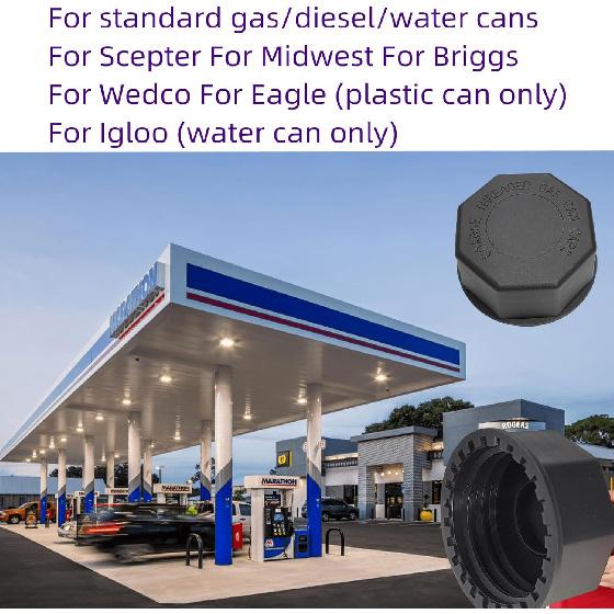 5 Gallon Gas Can Cap Replacement, Fits Most 1/2/3/5 Gallon Gas Cans, Portable Gas Tank Lid For 5+ Gallon Plastic And Metal Gas Cans, Includes Spout
