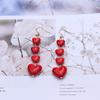 Long Love Heart Drop Earrings for Women Sexy Red Acrylic Love Dangle Earrings Wedding Party Cute Sweet Jewelry Gift