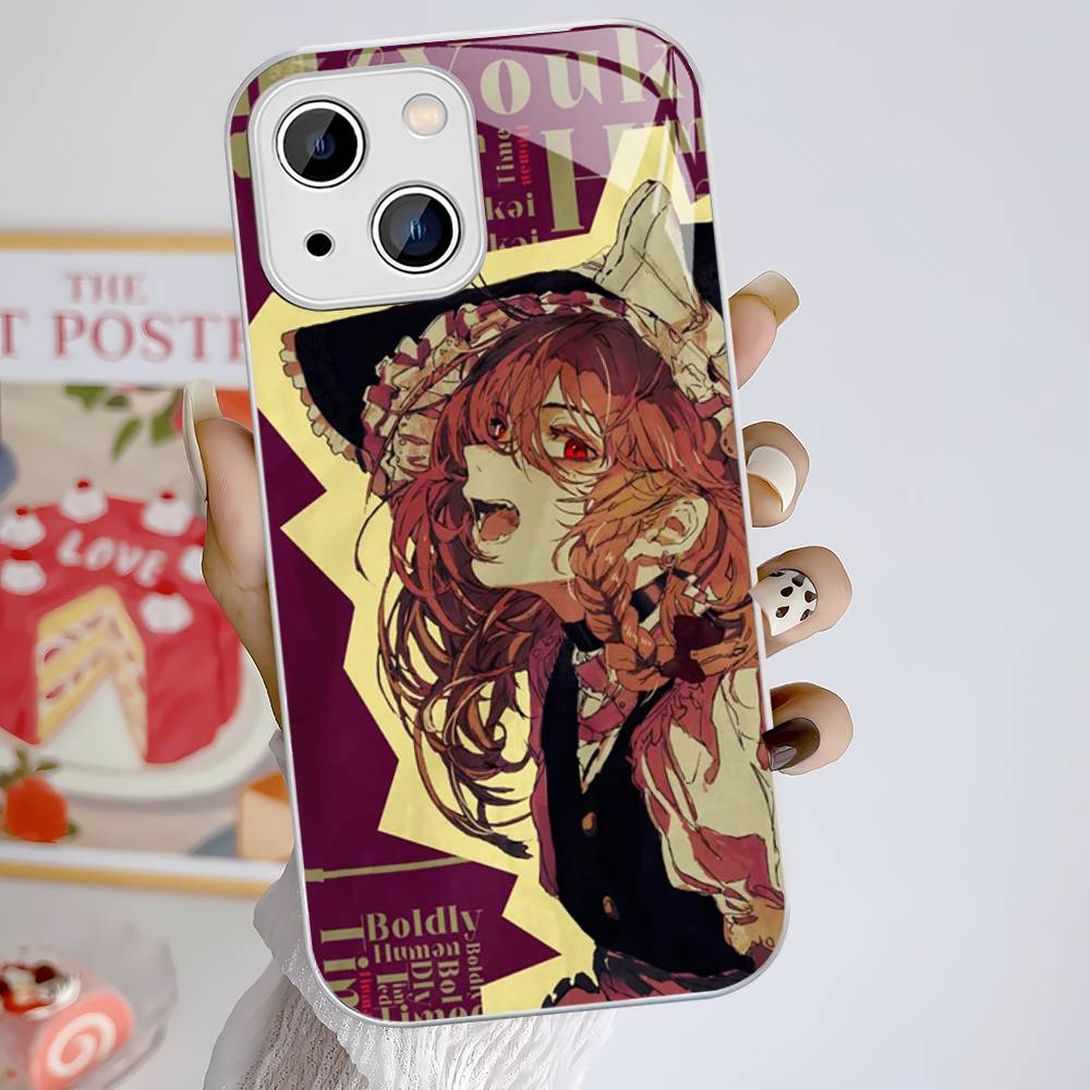 Classic Game Touhou Project Tempered Glass For Iphone 14 13 12 11 Pro Mini XS MAX 14Plus X XS XR Cover