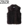 Za New Fall Women's Clothing 2025 Fashion Style Sleeveless Artificial Fur Effect Lapel Vest 1023263 700