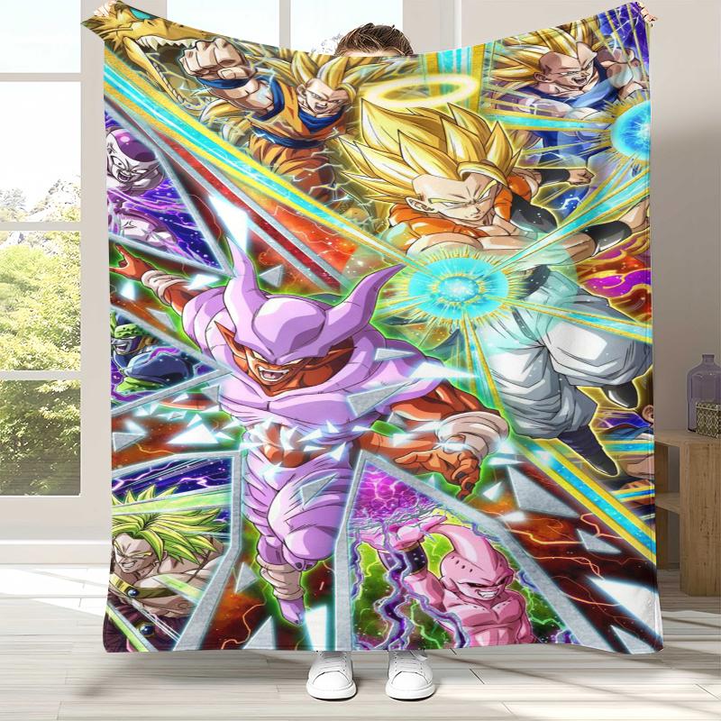 Anime D-Dragon Ball Game Cartoon Flannel Blanket,Ultra Soft Warm Plush Throw for Home Bedroom Bed Sofa Cover Office Camping