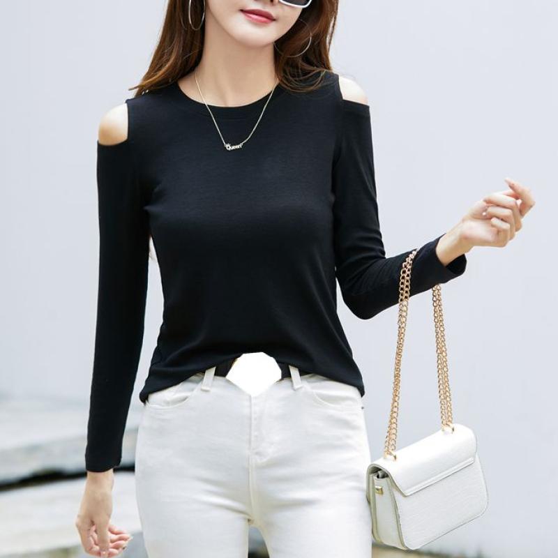 Spring Women's Sweater  Solid Color Basic White S-3XL Slim Fit Jumper Korean Style Hollow Out Pullovers Top Tee