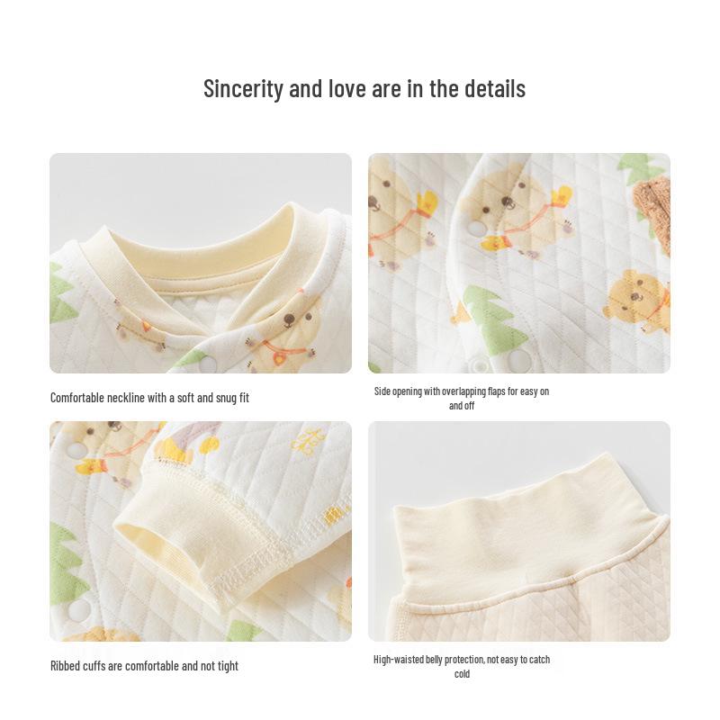 Baby- & Kleinkind-Thermo-Set: Hochtailliertes, dreilagiges zweiteiliges Set für Jungen & Mädchen. Gemütliche Herbst-/Winterkleidung.