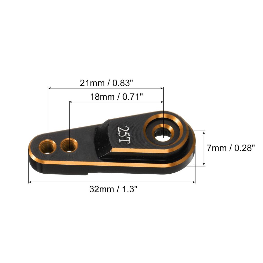 Uxcell 1 Piece Gold Aluminum Alloy 25T Steering Servo Arm Horn for 110 RC CarBoatAirplane