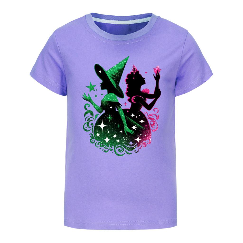 Kinder Mädchen Hexenprint Lässiges Kurzarm T-Shirt