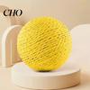 Safe Non-toxic Cat Chewer Faux Sisal Ball Toy, 8CM Large Scratch with Built-in Bell, Sound Bell Interactive Play Bite-Resistant Toy for Relieve Stress