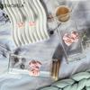 KEMORELA 4 ST Rosa Rosett Glasmugg 350 ml Glasmuggar För Utomhusbruk Kaffe Juice Mjölkte Med Lock och Sugrör Lämplig Som Gåva