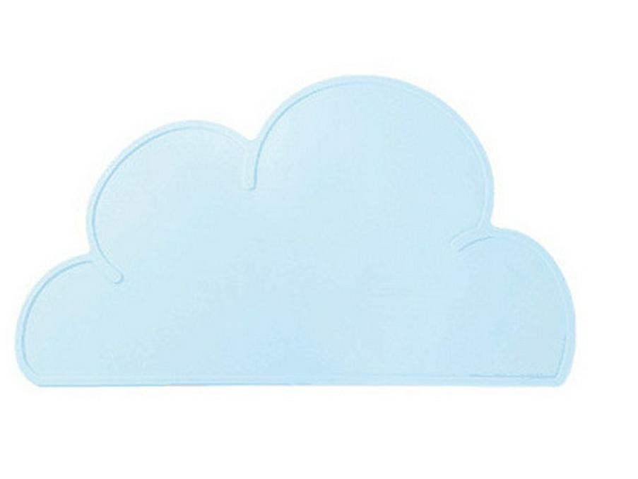 Nordisches Kinder-Tischset und Esstablett aus Silikon in Wolkenform