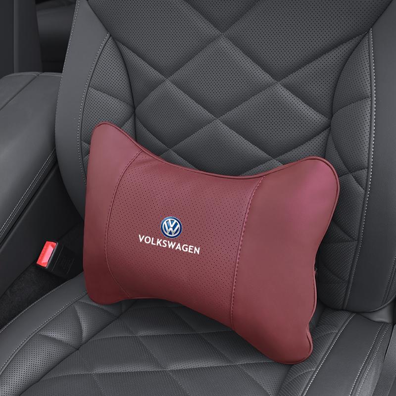 Car Tire Valve/ Car Headrest/Lumbar Support Auto Neck Pillow Waist Cushion For VW GTI Polo Golf MK7 Passat B6 Tiguan Jetta T-ROC