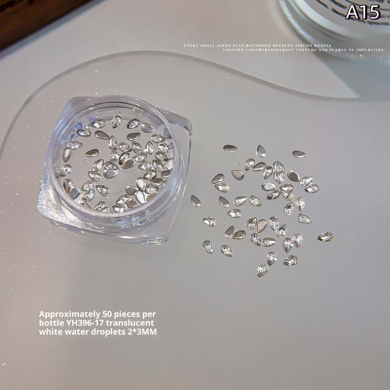 Mixed Zircon Nail Rhinestones Shiny Nail Diamond Flat Nail Gems Glass Stones Nails Decoration Nail Charm Diy Manicure Art