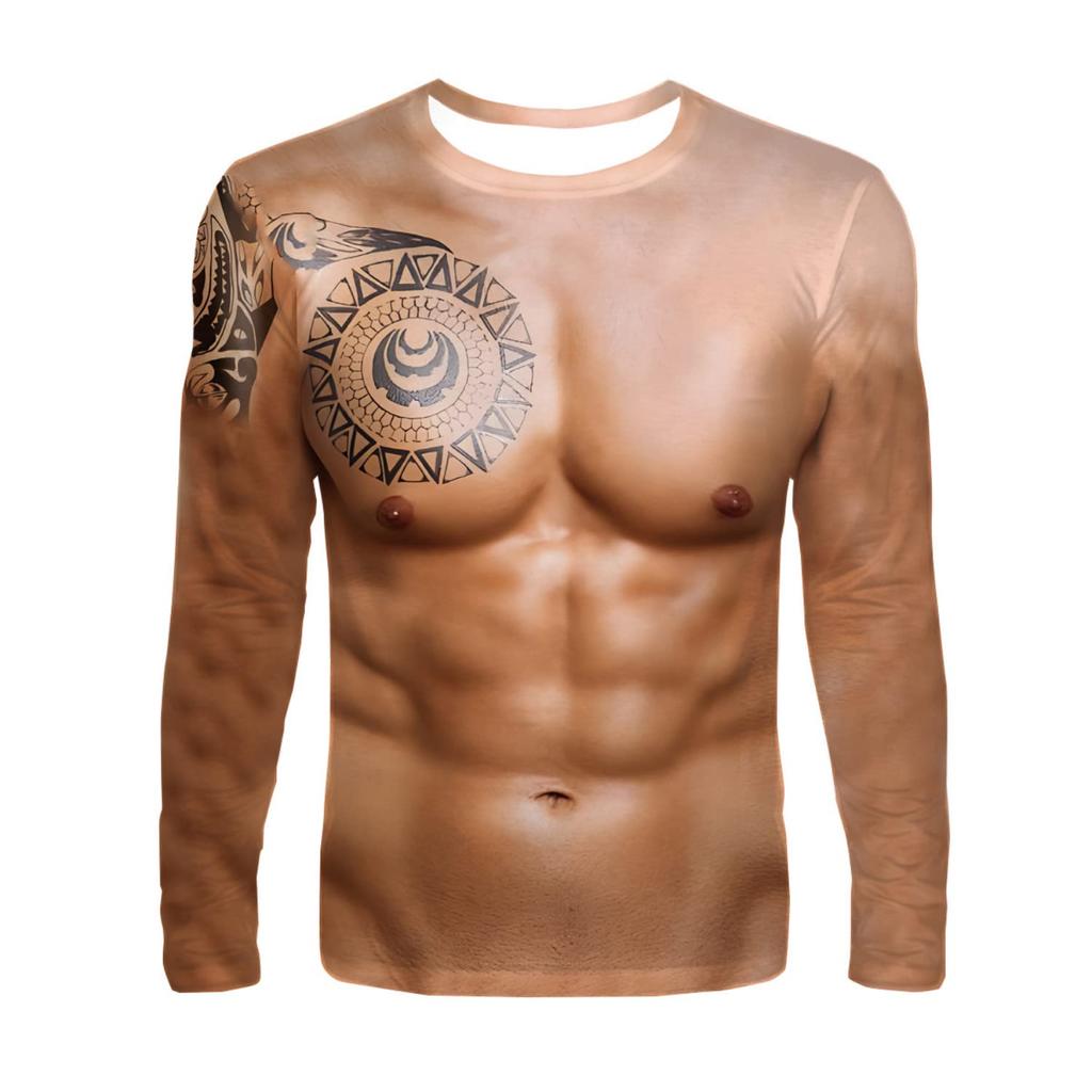 Tricouri Amuzante cu Imprimeu 3D Mușchi Fals Bărbați Femei Tricou cu Mânecă Lungă Hip Hop Streetwear Harajuku Pulovere Tricouri Topuri Îmbrăcăminte Copii