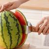 Rostfritt stål multifunktionell kraftig fruktskärare stor vattenmelon skärare bärbar lättrengörande kök picknick effektivt matlagningsverktyg