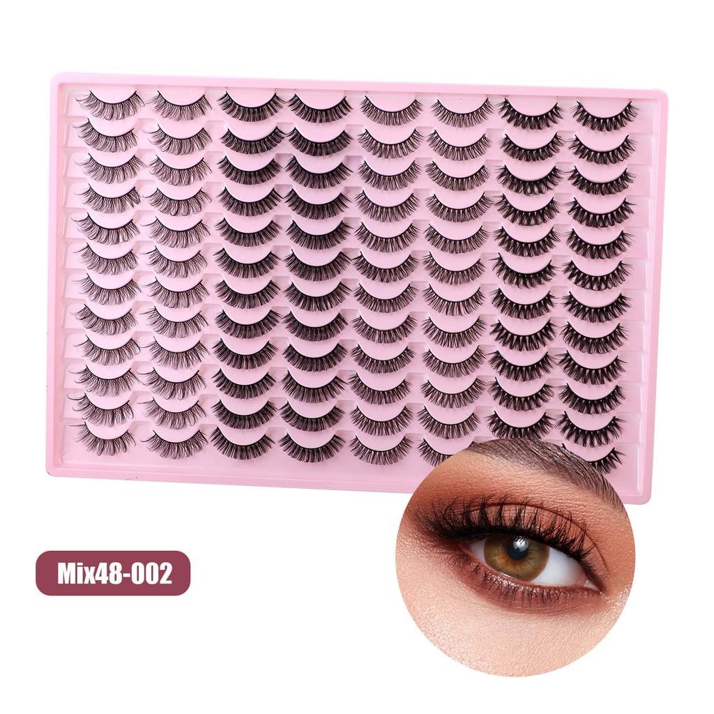 48 Pairs Of Large-Capacity False Eyelashes Dd Curled Chemical Fiber Thick Three-Dimensional False Eyelashes