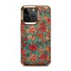 For iPhone 15 Pro Max Card Slots Kickstand Phone Case PU Leather Coated PC+TPU Flower Pattern Printed Cover