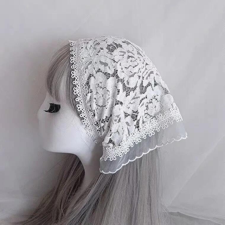 Lolita Cap Maid Cosplay Vintage Lace Bonnet Ruffled Hat Women Girls Pumpkin Cap Lace-up Adjustable Hat