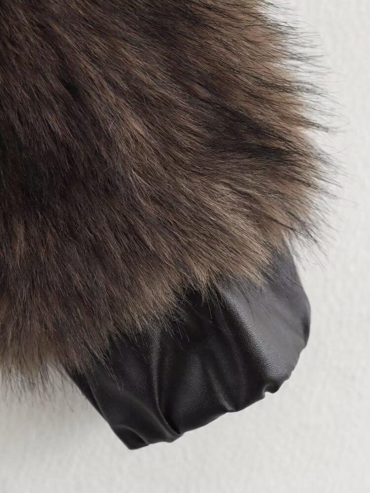 2024 Women's Fashion: European & American Style Plush Leather Faux Fur Coat