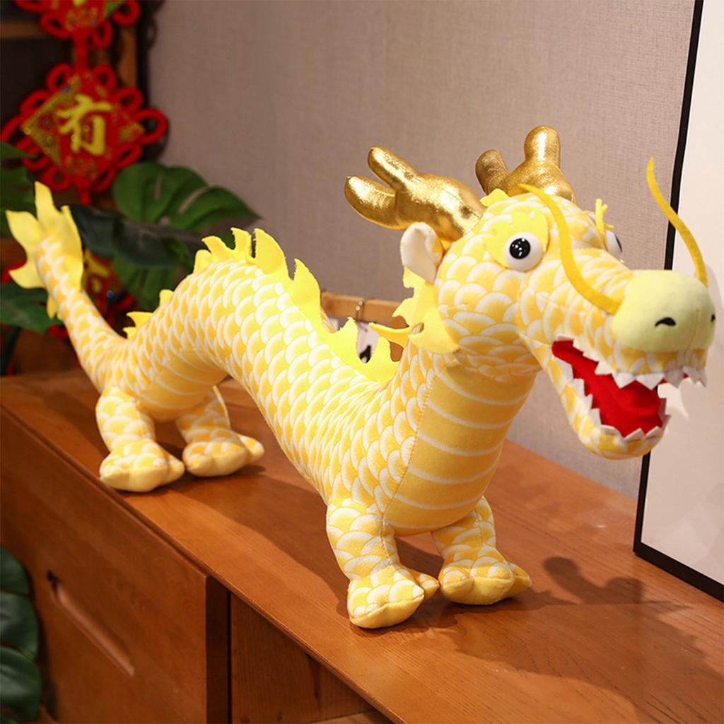 Cartoon Dragon Stuffed Animals Party Gift Toy Spring Festival Chinese New Year Decoration Large Dragon Handcrafts