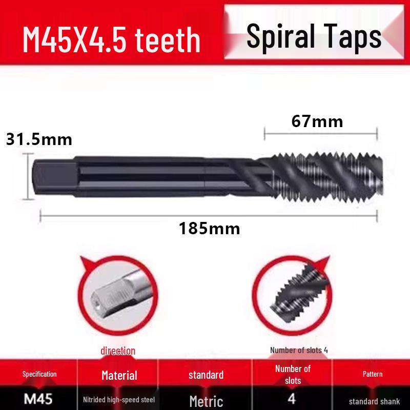 Cobalt Nitride Spiral Tap for Stainless Steel (Drill Bit: M4, M5, M6, M8, M10)