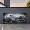 Large Halloween pumpkin outdoor garage door tapestry - Polyester fabric for horror parties and home decorationDJH