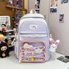Schoolbag Japanese cute ins wind contrasting colors girl high value bar pain backpack sweet lace primary and secondary school backpack