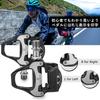 ROCKBROS Bicycle Pedals, SPD-SL Compatible, 9/16" Aluminum, Black, with Cleats Included