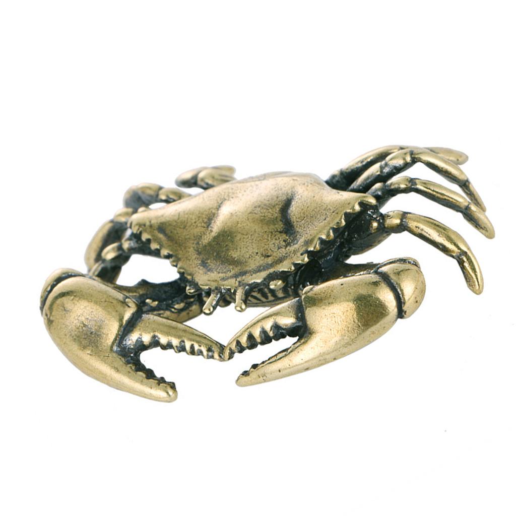 Handcraft Brass Crab Statue Exquisite Art Home Crab Sculpture for Home and Office Decoration Fine Detailing Home Accent