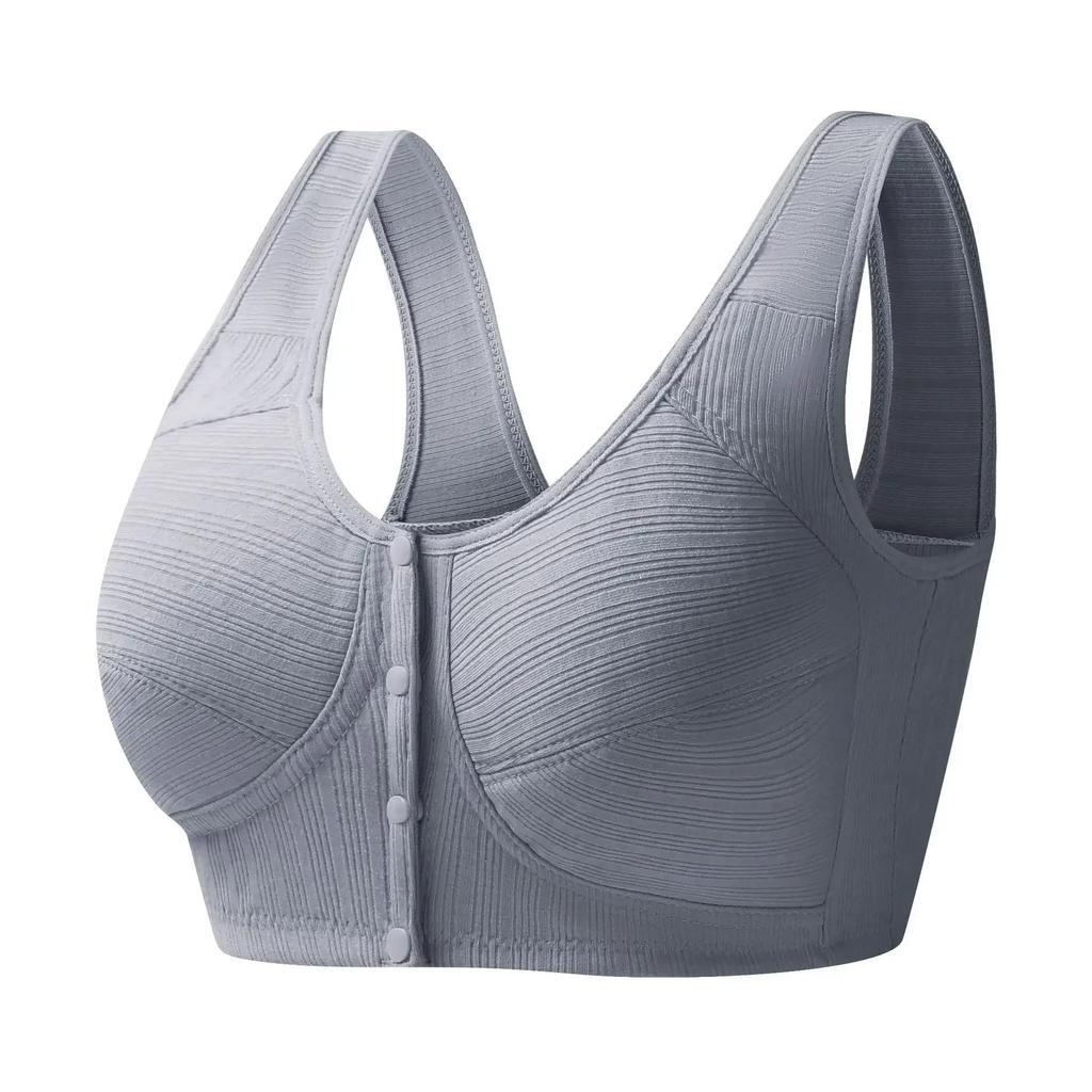 Reggiseni in Cotone con Coppa Cerniera Frontale Intimo per Donne di Mezza Età e Anziane Tipo Gilet Sottile Senza Ferretto Nuovo Reggiseno Taglie Forti Nuovo Filettato