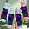 1PC Dark Purple Rose Flower 750ml Color Plastic Sports Water Bottle Leakproof Flip Straw Lid Suitable for Sports Office Home Use