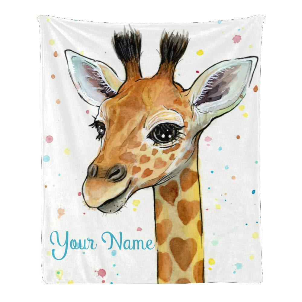 Cute Giraffe Print Blanket Soft And Convenient Nap Flannel Sheets Bedspread Blanket