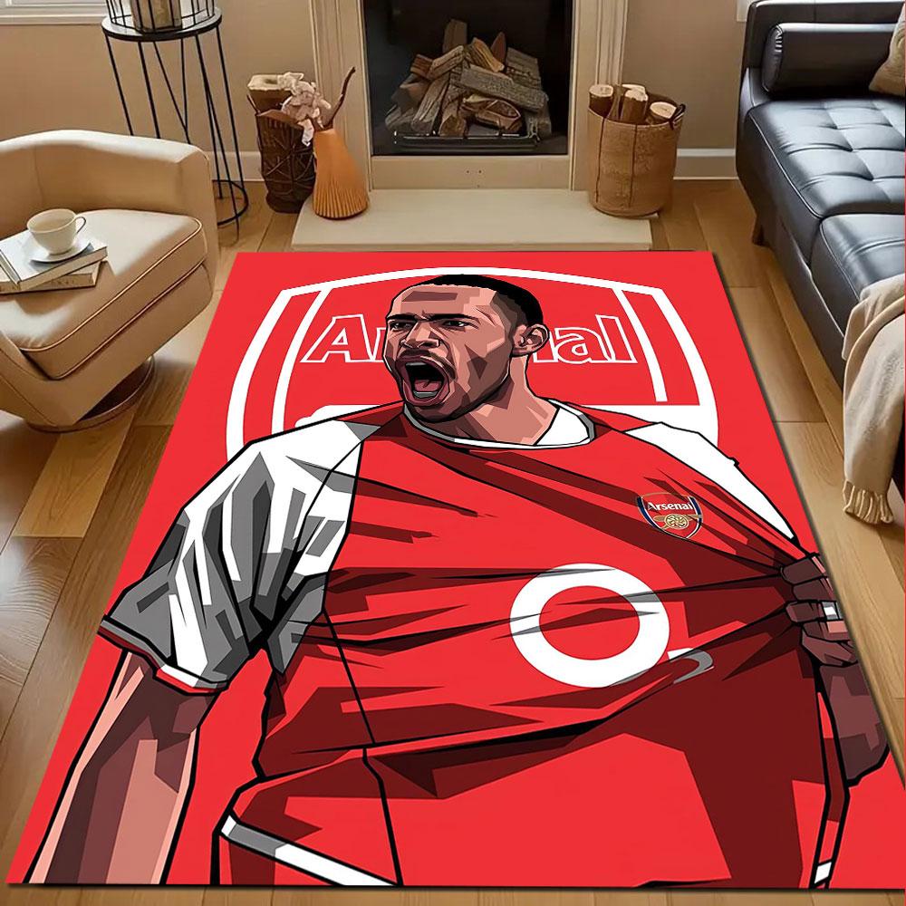 "Arsenal Icon Graphic Art" Patterned carpet, non slip mat suitable for living room and bedroom sofas