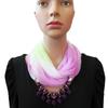 Summer Sunscreen Scarf Gradient Silk Scarf Scarf Resin Necklace Pendant Women's Jewelry Scarf